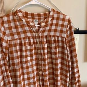 Orange checkered Madewell top